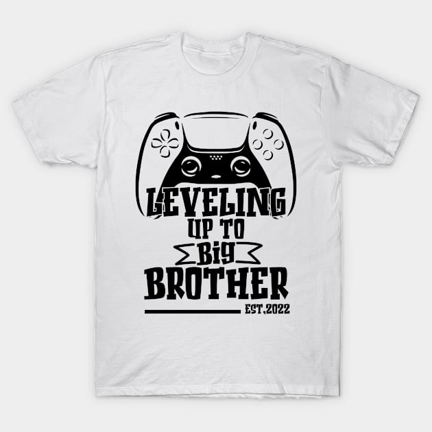 Leveling Up to Big Brother Funny Gamer Brother T-Shirt by bisho2412